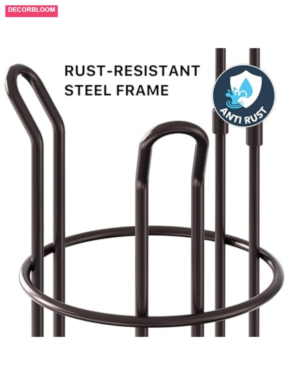 Free-Standing Toilet Paper Holder Stand 4 Roll Capacity Bronze - Picture 5 of 6